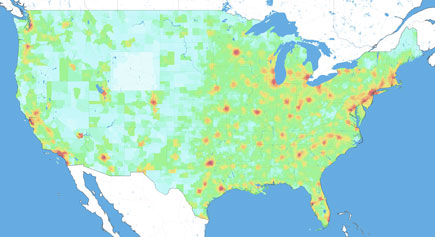 US national auto accessibility map