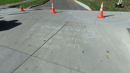 chalk on pavement