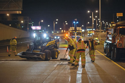 highway construction workers