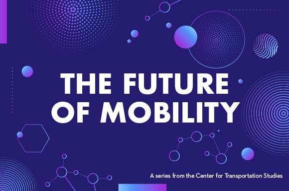 "The Future of Mobility" on a purple background