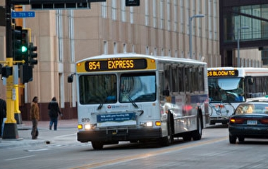 Buses in downtown Minneapolis