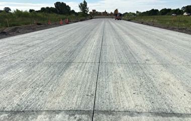 Concrete paved roadway