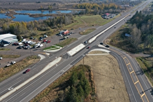 Aerial view of an RCUT intersection