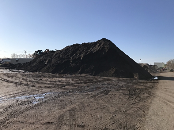 Pile of dirt from street sweeping
