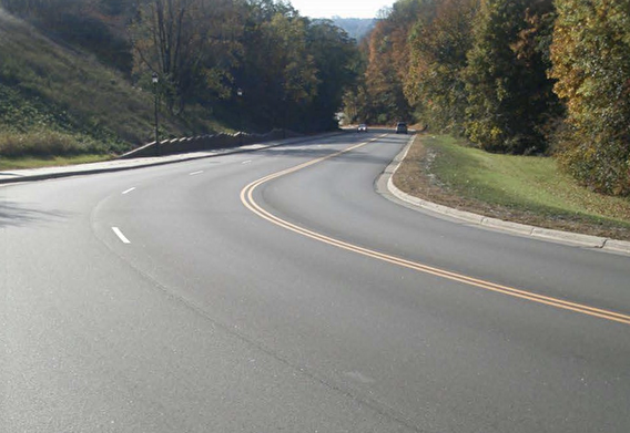 Curving asphalt road 