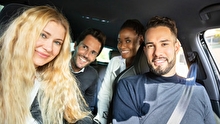 Four people carpooling